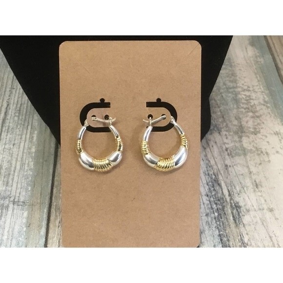 Silver Hoop Earrings 925 - Picture 1 of 2